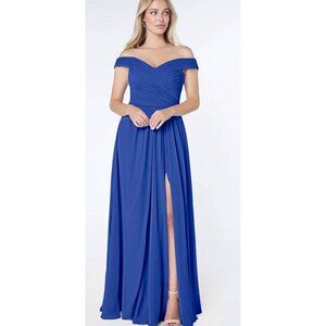 AZAZIE Audrianna Cobalt Blue Long Dress EUC Size 8/10 comfortable